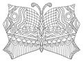 Ornamental butterfly coloring page stock vector illustration